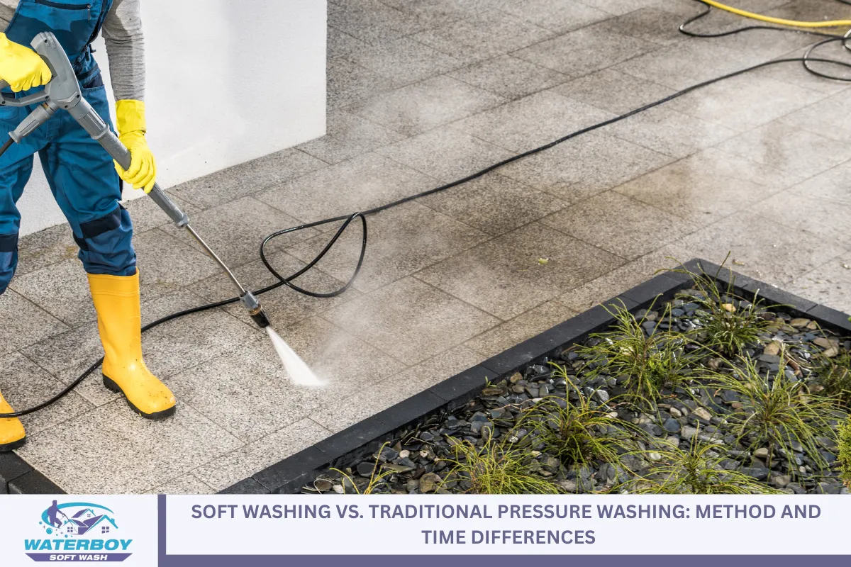 Soft Washing vs. Traditional Pressure Washing: Method and Time Differences