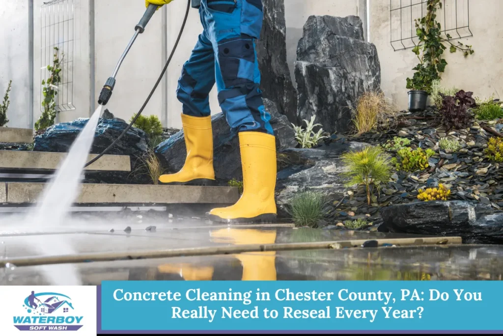 Concrete Cleaning in Chester County, PA Do You Really Need to Reseal Every Year